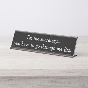 Placa De Nombre Secretaria divertida Desk Plaque de la oficina