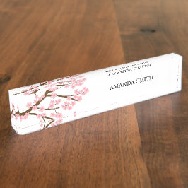 Placa De Nombre Sencillo y elegante florecimiento de cerezo Sakura