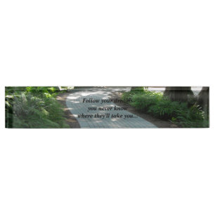 Placa De Nombre Sendero de jardín con mensaje motivacional