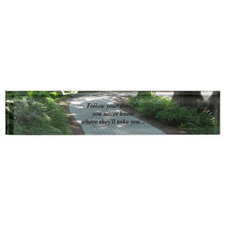 Placa De Nombre Sendero de jardín con mensaje motivacional