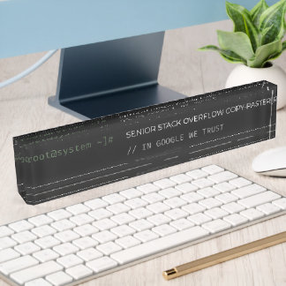 Placa De Nombre Senior Stack Overflow Copiador Divertido De Acríli