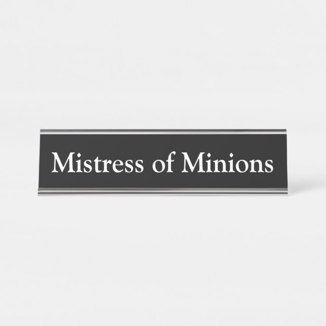Placa De Nombre Señora de minions, (Anverso)