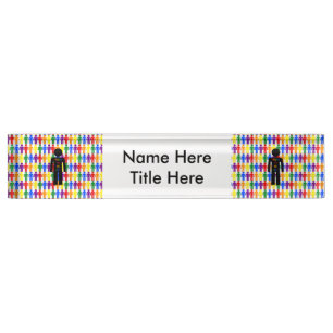 Placa De Nombre Silueta de homosexual LGBTQ y Personalizado de arc