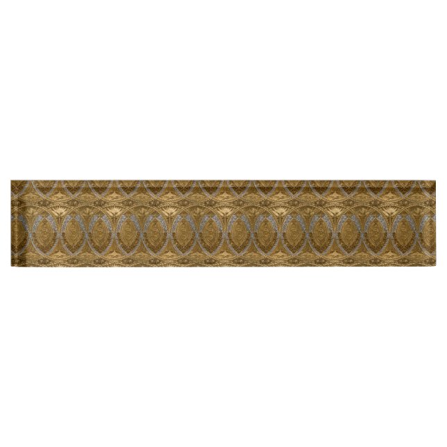 Placa De Nombre Silver And Gold Art Deco Pattern (Anverso)