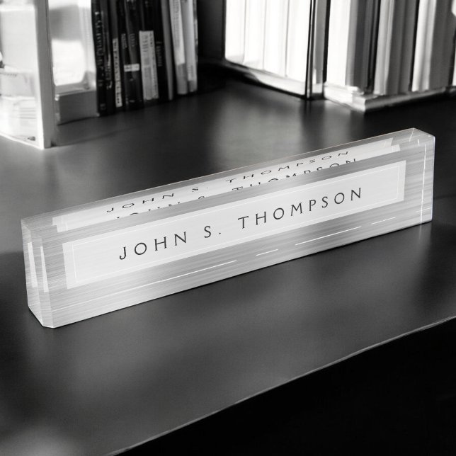Placa De Nombre Silver Executive Luxury Professional Moderno (Subido por el creador)