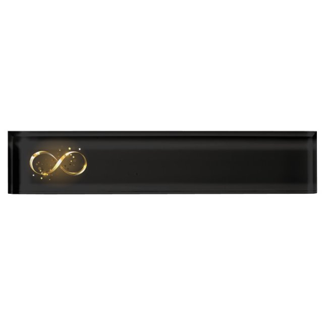 Placa De Nombre Símbolo de infinito dorado (Anverso)