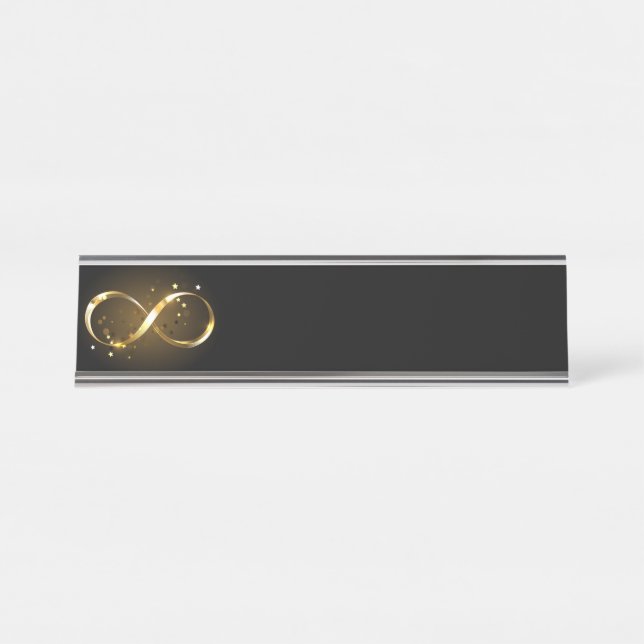 Placa De Nombre Símbolo de infinito dorado (Anverso)