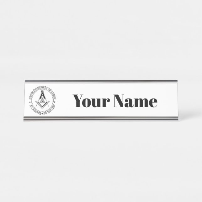 Placa De Nombre Símbolo de masonería (Anverso)