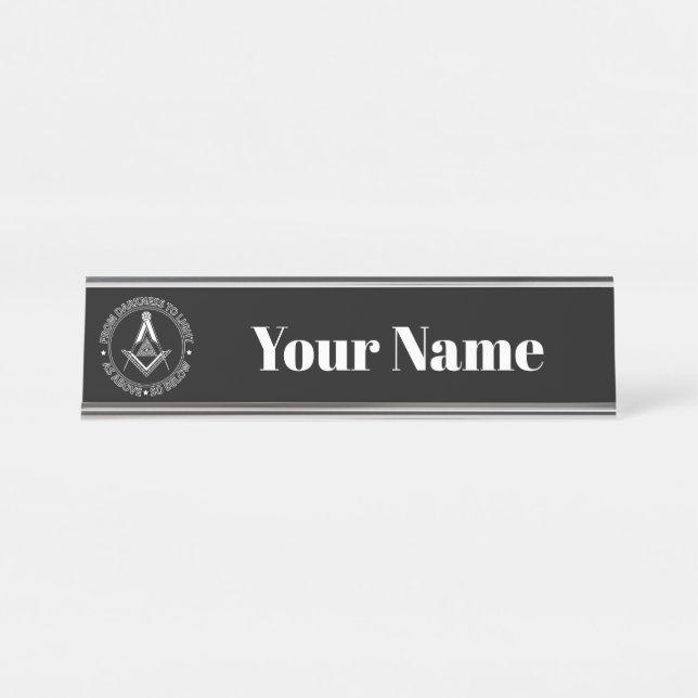Placa De Nombre Símbolo de masonería (Anverso)