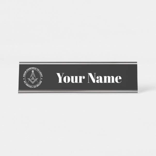 Placa De Nombre Símbolo de masonería (Anverso)
