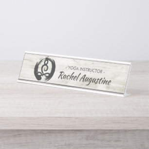 Placa De Nombre Símbolo de meditación Pose Healer ZEN del instruct