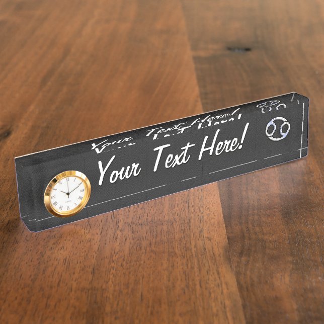 Placa De Nombre Símbolo de zodiaco cromado de cáncer de estilo (Lateral)