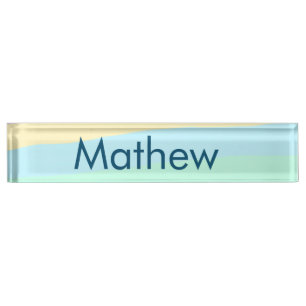 Placa De Nombre simple letra inicial monograma añada su nombre