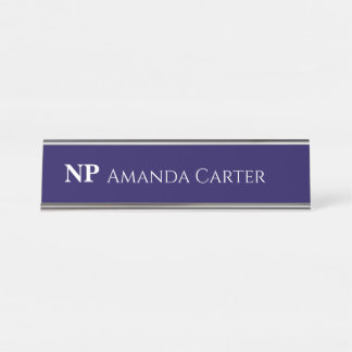 Placa De Nombre Simple Navy Blue Personalized Name NP Nurse