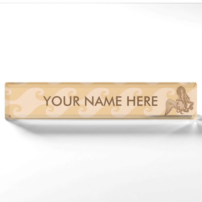 Placa De Nombre Sirena sentada (Anverso)
