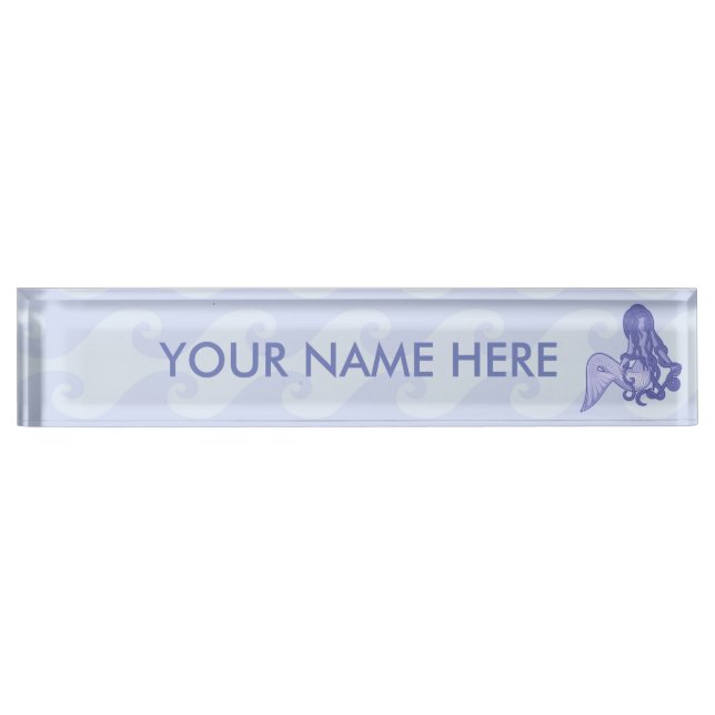 Placa De Nombre Sitting Mermaid Blue (Anverso)