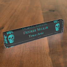 Skull Gothic Oscuro Verde azulado Negro Macabre Ta