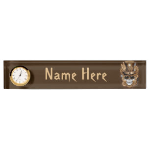 Placa De Nombre Skull Steampunk Voodoo Retro Machine