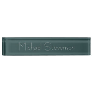 Placa De Nombre Slate Gray Elegant Modern Business Nameplate