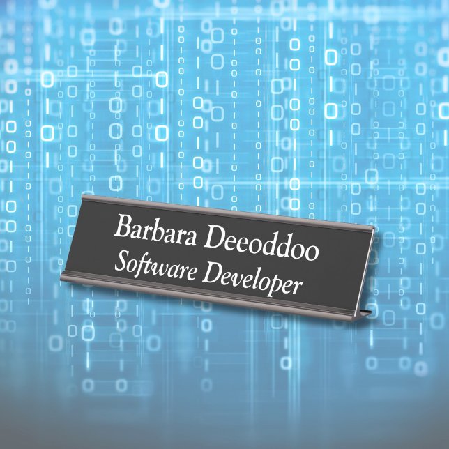 Placa De Nombre Software Developer Black (Subido por el creador)