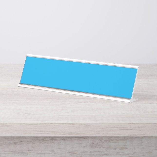 Placa De Nombre Solid Cyan Blue Background | Summer Minimal Style (Anverso)