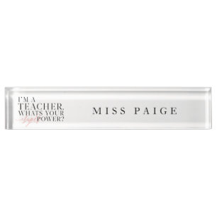 PLACA DE NOMBRE SOY PROFESOR, ¿CUÁL ES TU SUPER PODER?