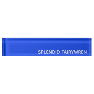 Placa De Nombre Splendid Fairywren Blue Color Name