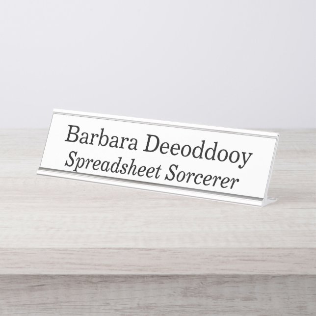 Placa De Nombre Spreadsheet Sorcerer White (Anverso)