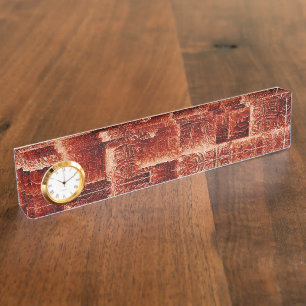 Placa De Nombre Squares with dark and light red wall texture