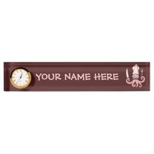 Placa De Nombre Squid Chef Personalizado