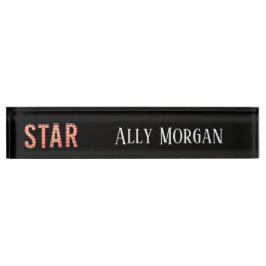 Placa De Nombre STAR Marquee Lights Personalizado
