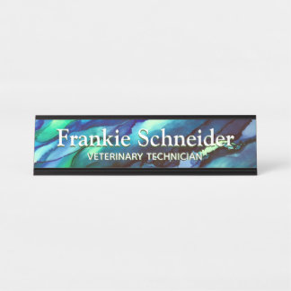 Placa De Nombre Stormy Ocean Alcohol Ink Art Desk Nameplate