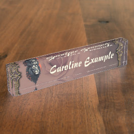 Placa De Nombre Strength and delicacy united, a black lion