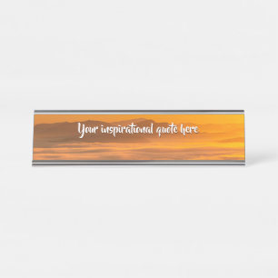 Placa De Nombre Su personalizado de texto amanecer por encima del