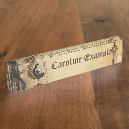 Placa De Nombre Sunflower Crescent Queen 