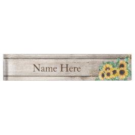 Placa De Nombre Sunflowers Country Western Desk Name Plate