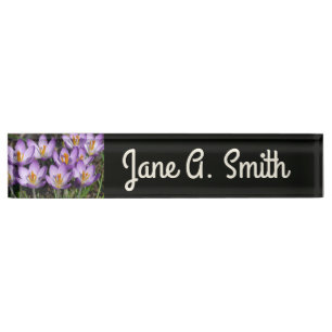 Placa De Nombre Sunny Purple Crocuses