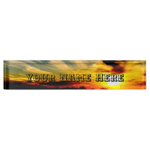 Placa De Nombre Sunset