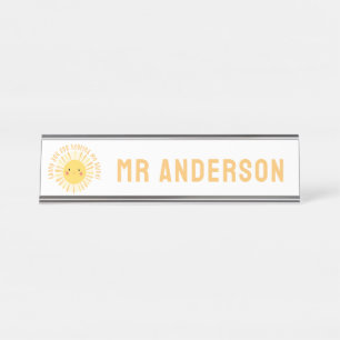 Placa De Nombre Sunshine gracias profesor moderno