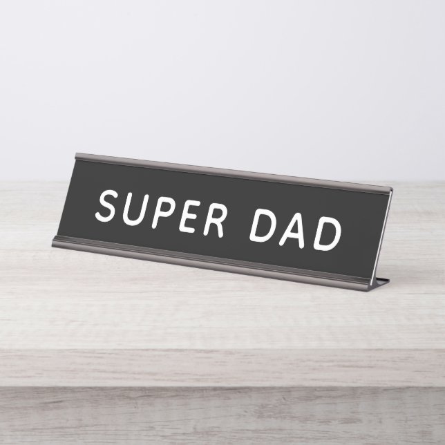 Placa De Nombre Super Dad Black (Anverso)