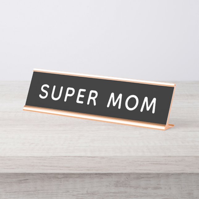 Placa De Nombre Super Mamá (Anverso)