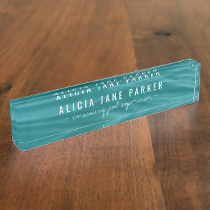 Placa De Nombre Supervisor de la piscina de olas azules oceánicas