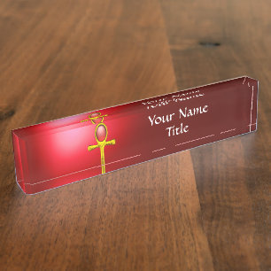 PLACA DE NOMBRE TALISMÁN ROJO,