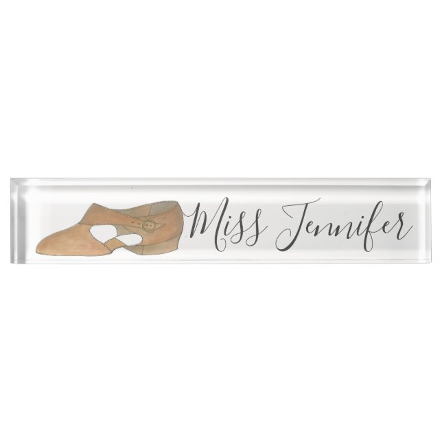 Placa De Nombre Tan Lyrical Modern Dance Shoe Profesor (Anverso)