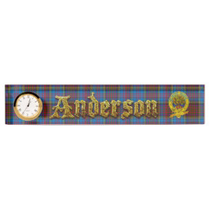 Placa De Nombre Tartán y adorno del clan de Anderson