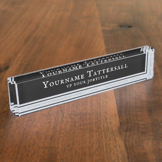 Placa De Nombre Tattersall Tartán Plano (Lateral)
