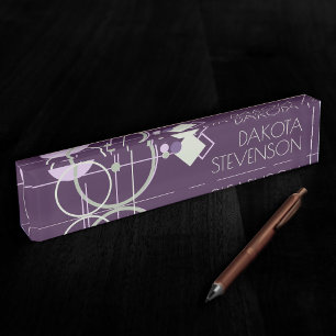 Placa De Nombre Tattoos Linework   Marca verde púrpura bohemiana