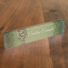 Placa De Nombre Teclado curvo de piano de vapor.