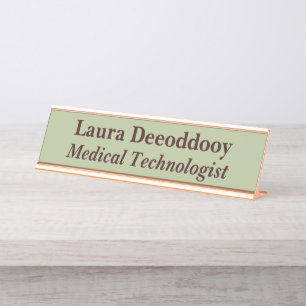 Placa De Nombre Tecnólogo Médico Verde