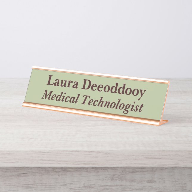 Placa De Nombre Tecnólogo Médico Verde (Anverso)
